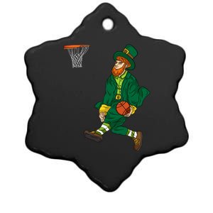 Leprechaun St Patricks Day Basketball Gift Ceramic Star Ornament