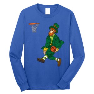 Leprechaun St Patricks Day Basketball Gift Long Sleeve Shirt