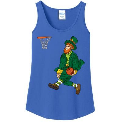 Leprechaun St Patricks Day Basketball Gift Ladies Essential Tank