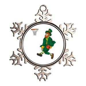 Leprechaun St Patricks Day Basketball Gift Metallic Star Ornament