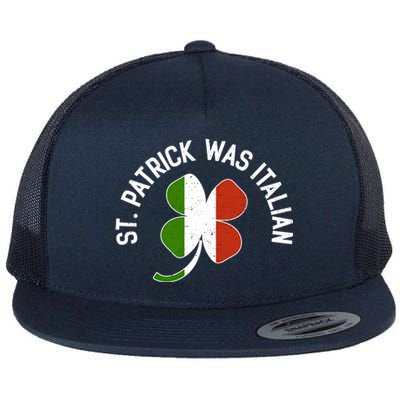 Lucky Saint Patricks Italian Flag Print St Patty's Day Green Gift Flat Bill Trucker Hat