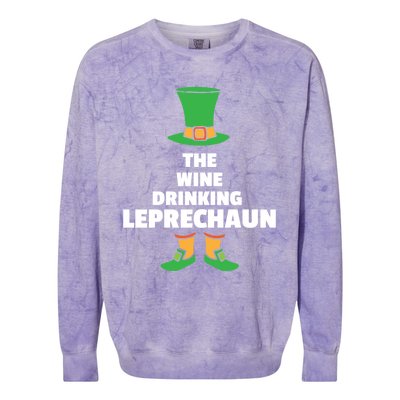 Leprechaun St Patricks Day Wine Meaningful Gift Colorblast Crewneck Sweatshirt