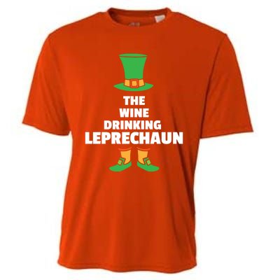 Leprechaun St Patricks Day Wine Meaningful Gift Cooling Performance Crew T-Shirt