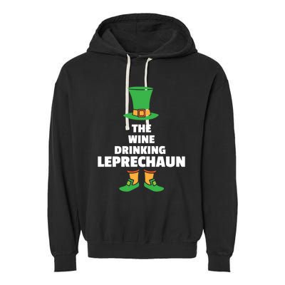 Leprechaun St Patricks Day Wine Meaningful Gift Garment-Dyed Fleece Hoodie