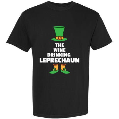 Leprechaun St Patricks Day Wine Meaningful Gift Garment-Dyed Heavyweight T-Shirt