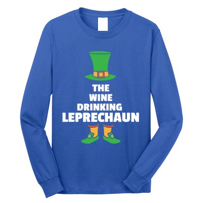 Leprechaun St Patricks Day Wine Meaningful Gift Long Sleeve Shirt