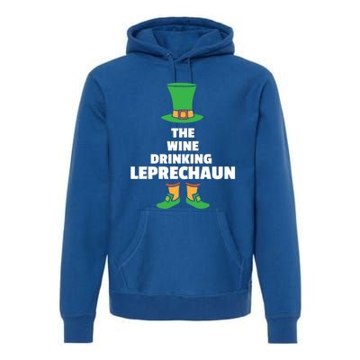 Leprechaun St Patricks Day Wine Meaningful Gift Premium Hoodie