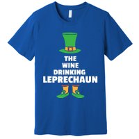 Leprechaun St Patricks Day Wine Meaningful Gift Premium T-Shirt