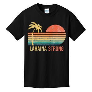 Lahaina Strong Palm Tree And Sunset Kids T-Shirt