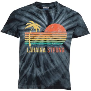 Lahaina Strong Palm Tree And Sunset Kids Tie-Dye T-Shirt