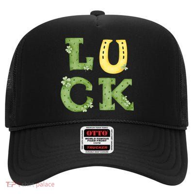Luck St Patrick's Day Cute Gift High Crown Mesh Back Trucker Hat