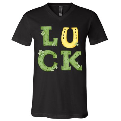 Luck St Patrick's Day Cute Gift V-Neck T-Shirt