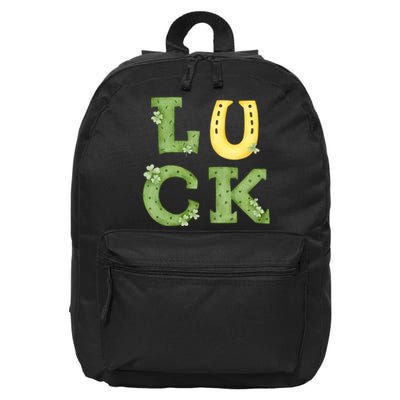 Luck St Patrick's Day Cute Gift 16 in Basic Backpack