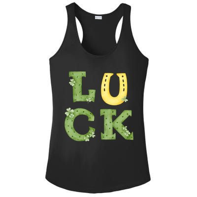 Luck St Patrick's Day Cute Gift Ladies PosiCharge Competitor Racerback Tank