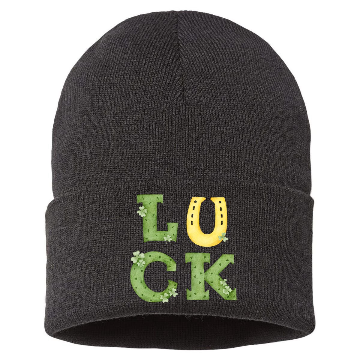 Luck St Patrick's Day Cute Gift Sustainable Knit Beanie