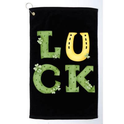 Luck St Patrick's Day Cute Gift Platinum Collection Golf Towel