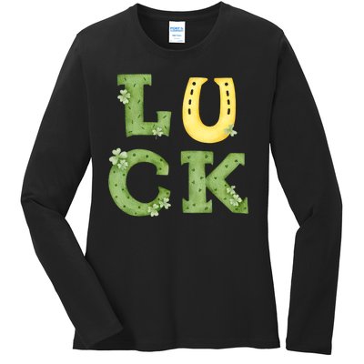 Luck St Patrick's Day Cute Gift Ladies Long Sleeve Shirt