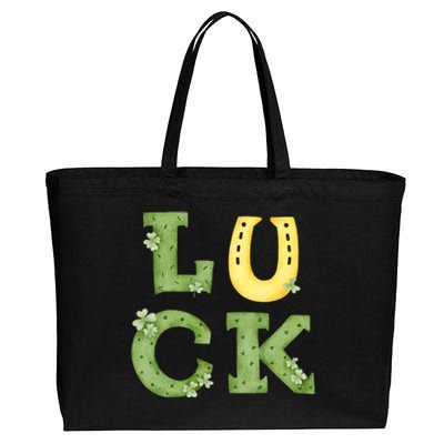 Luck St Patrick's Day Cute Gift Cotton Canvas Jumbo Tote