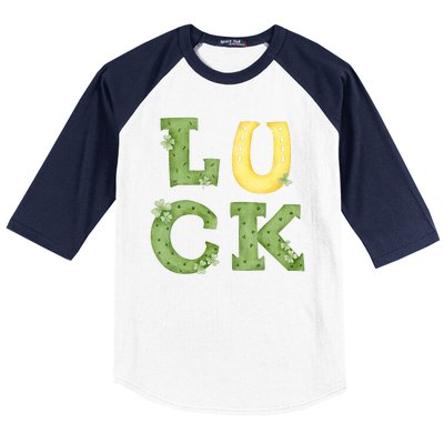 Luck St Patrick's Day Cute Gift Baseball Sleeve Shirt