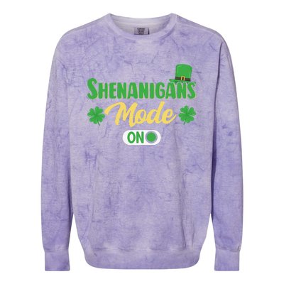 Leprechaun Saint Patrick's Day Funny Shenanigans Colorblast Crewneck Sweatshirt