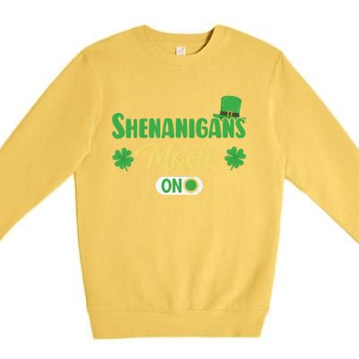 Leprechaun Saint Patrick's Day Funny Shenanigans Premium Crewneck Sweatshirt