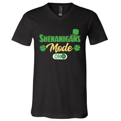 Leprechaun Saint Patrick's Day Funny Shenanigans V-Neck T-Shirt