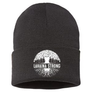 Lahaina Strong Pray For Maui Design Sustainable Knit Beanie