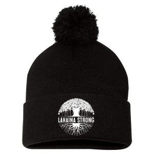 Lahaina Strong Pray For Maui Design Pom Pom 12in Knit Beanie