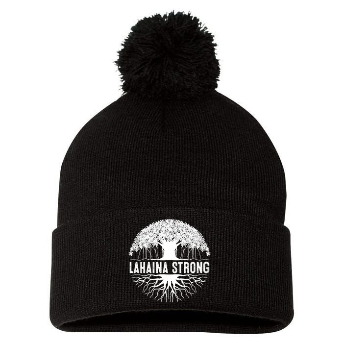 Lahaina Strong Pray For Maui Design Pom Pom 12in Knit Beanie