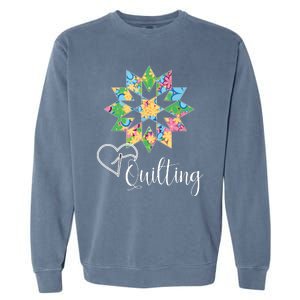 Love Sewing Quilting Hobby Crafter Gift 3Dk Garment-Dyed Sweatshirt