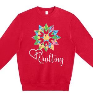 Love Sewing Quilting Hobby Crafter Gift 3Dk Premium Crewneck Sweatshirt