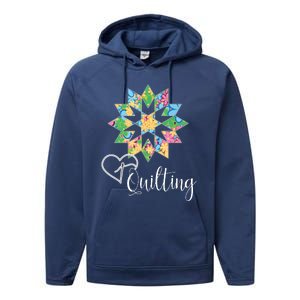 Love Sewing Quilting Hobby Crafter Gift 3Dk Performance Fleece Hoodie