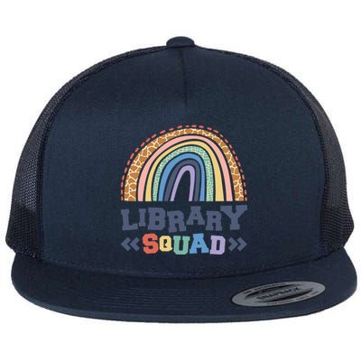 Library Squad Reading Books And Bookworm Library Day Great Gift Flat Bill Trucker Hat