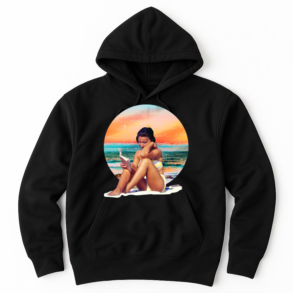 Lady Sunset Reading Book Hoodie