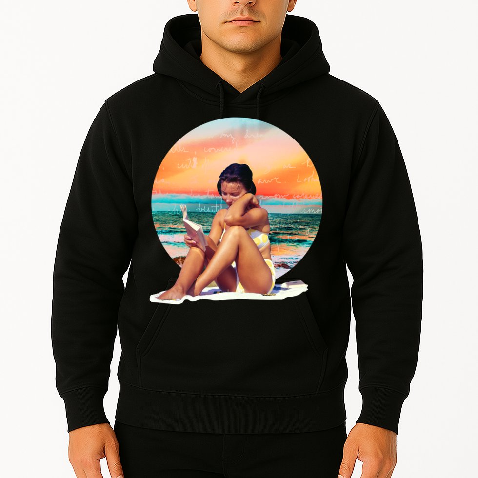 Lady Sunset Reading Book Hoodie