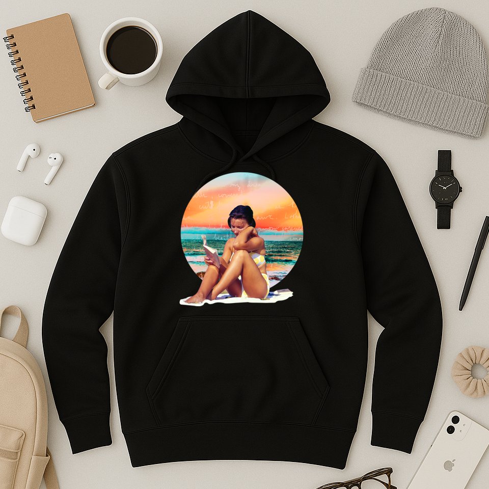 Lady Sunset Reading Book Hoodie