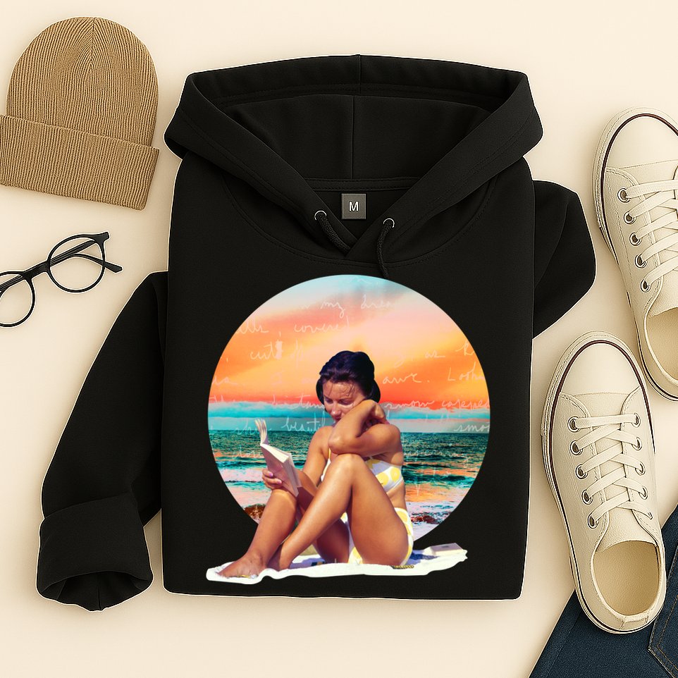 Lady Sunset Reading Book Hoodie
