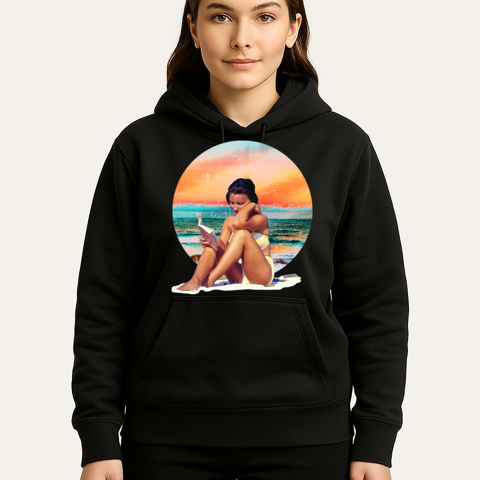 Lady Sunset Reading Book Hoodie