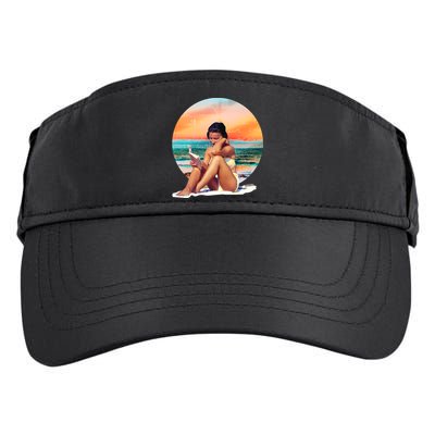 Lady Sunset Reading Book Adult Drive Performance Visor