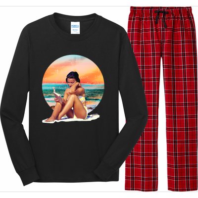 Lady Sunset Reading Book Long Sleeve Pajama Set