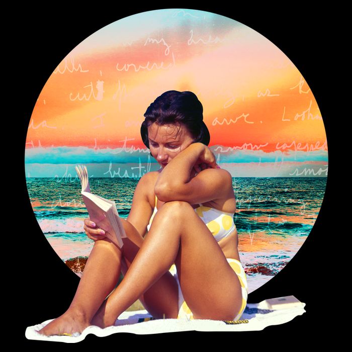 Lady Sunset Reading Book Flat Bill Trucker Hat