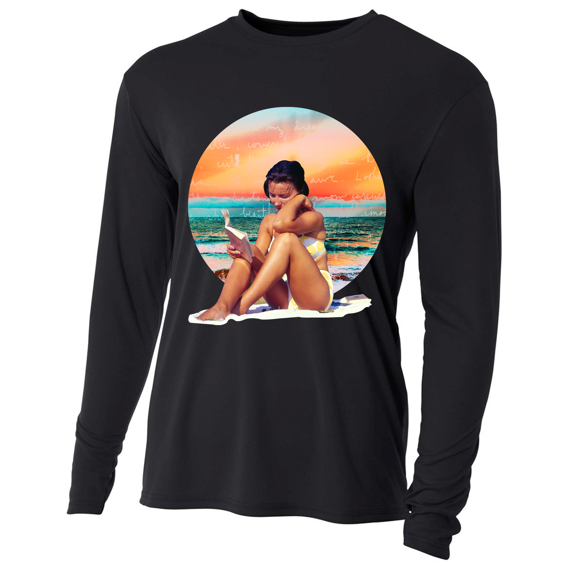 Lady Sunset Reading Book Cooling Performance Long Sleeve Crew