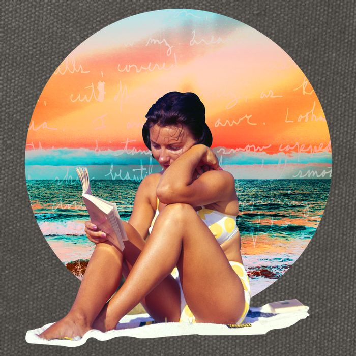 Lady Sunset Reading Book Cotton Canvas Backpack