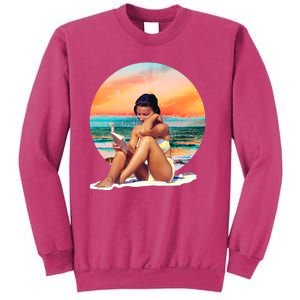 Lady Sunset Reading Book Sweatshirt