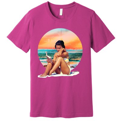 Lady Sunset Reading Book Premium T-Shirt