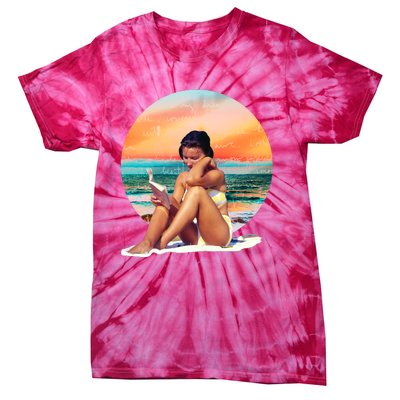 Lady Sunset Reading Book Tie-Dye T-Shirt