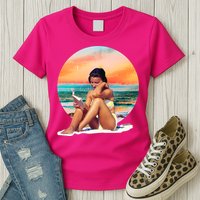 Lady Sunset Reading Book Womens T-Shirt
