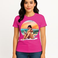 Lady Sunset Reading Book Womens T-Shirt