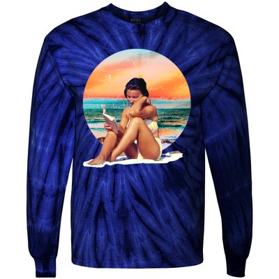 Lady Sunset Reading Book Tie-Dye Long Sleeve Shirt