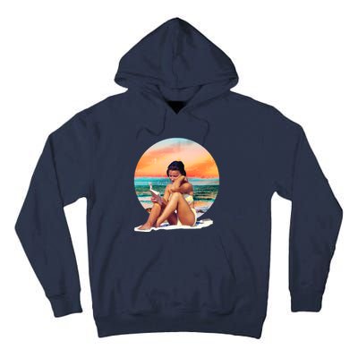 Lady Sunset Reading Book Tall Hoodie